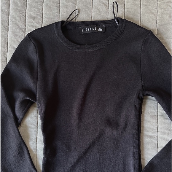 Lioness Military Minds Long Sleeve Black Mini Dress - Medium - Picture 6 of 9